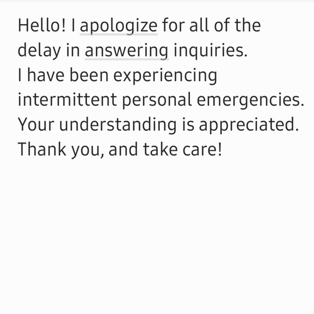Apology Note for Delayed Responses